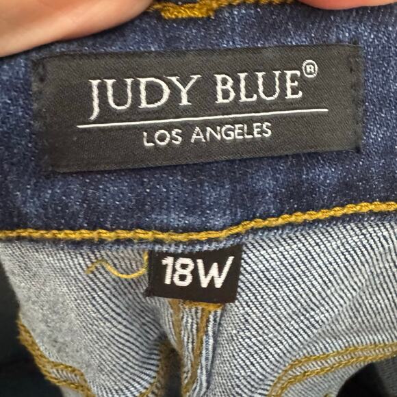 Judy Blue Distressed Skinny Jeans Plus Size Stretch Denim Dark Wash 18W - Picture 4 of 8